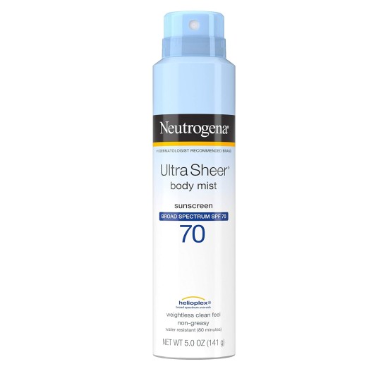 NEUTROGENA SUNSCREEN ULTRA SHEER BODY MIST SPF70 141G 0409