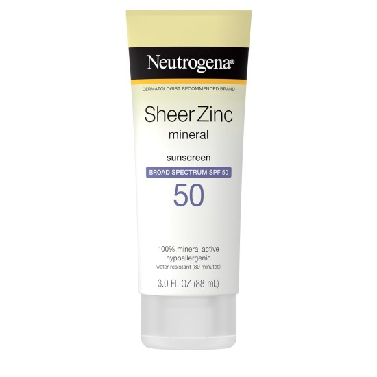 NEUTROGENA SUNSCREEN MINERAL SHEER ZINC SPF50 88ML 0840