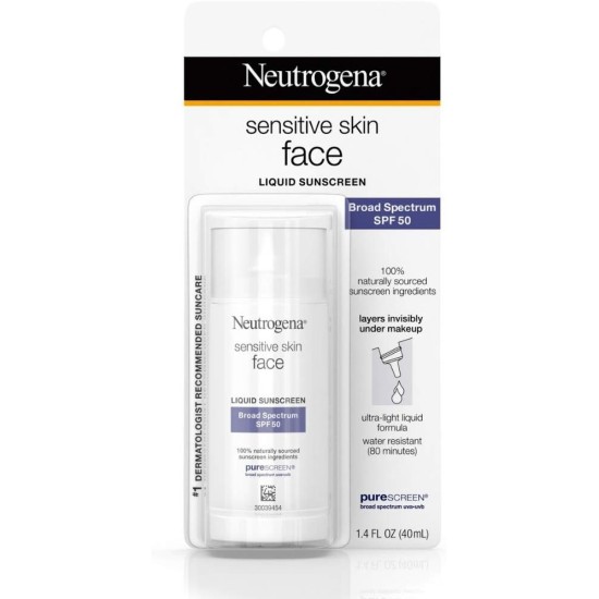 NEUTROGENA LIQUID SUNSCREEN SENSITIVE SKIN FACE SPF50 40ML 0419