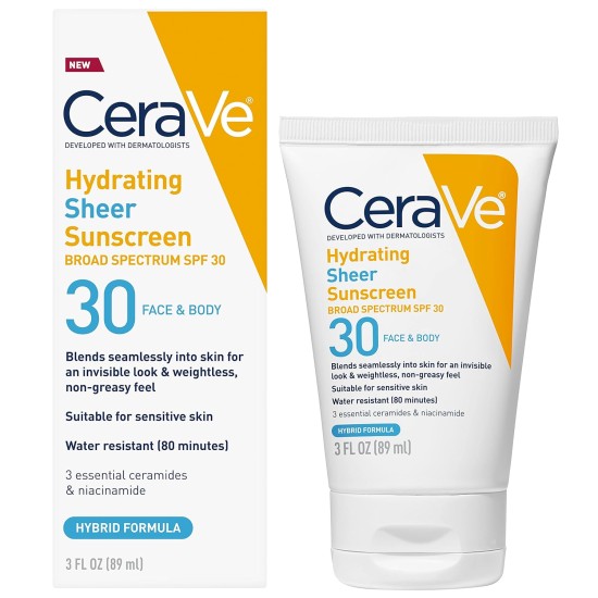 CERAVE HYDRATING SHEER SUNSCREEN SPF30 89ML 4832