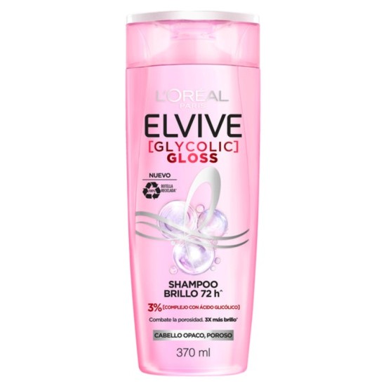 LOREAL ELVIVE SHAMP GLICOLIC GLOSS 370ML 1143